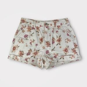 American Eagle Floral Printed Cuffed Mom Jean Shorts Size 6